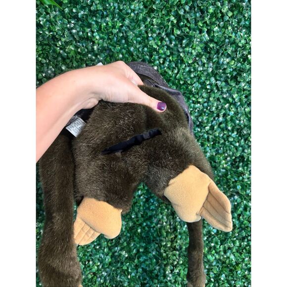 Hosung Monkey Hand Puppet Brown Aviator Jacket and Goggles Chimp Plush Puppet NW - Picture 4 of 10